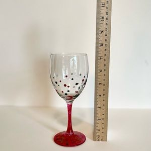Hand Painted Poke-A-Dot Wine Glass